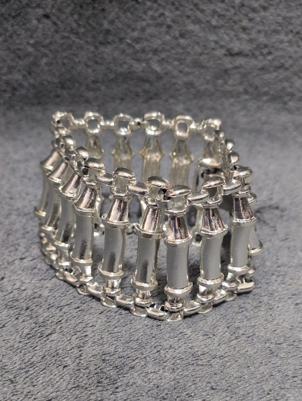 Silver Bamboo-Link Bracelet - Women Jewelry